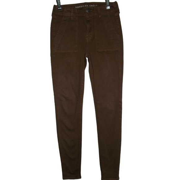 American Eagle 4 x 30" Ne(x)t Level Stretch Hi-Rise Jegging brown pants leggings - Picture 1 of 9